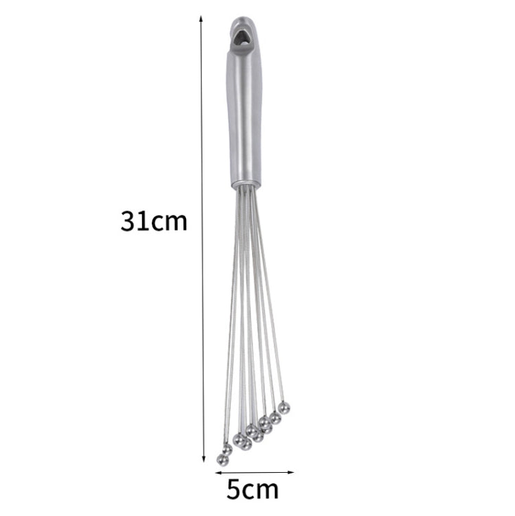 Manual Whisk Stainless Steel Glass Bead Egg Whisk Kitchen Household Hand-Held Baking Tools Type C 12 inch by bashfashion