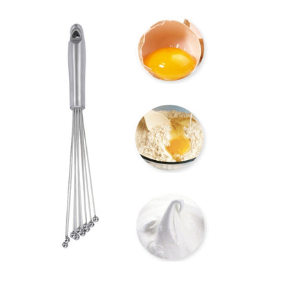 Manual Whisk Stainless Steel Glass Bead Egg Whisk Kitchen Household Hand-Held Baking Tools Type C 10 Inch by bashfashion