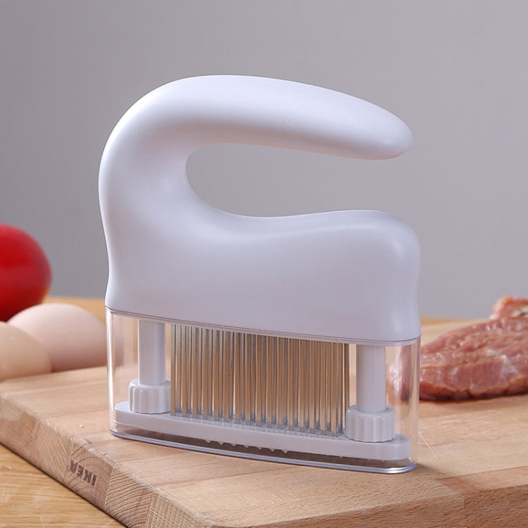 Stainless Steel Tenderloin Meat Knocking Meat Needle 48-Pin Household Kitchen Rib Breaker(White) by bashfashion