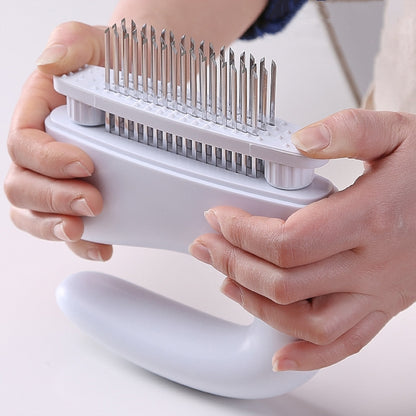 Stainless Steel Tenderloin Meat Knocking Meat Needle 48-Pin Household Kitchen Rib Breaker(White) by bashfashion