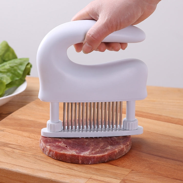 Stainless Steel Tenderloin Meat Knocking Meat Needle 48-Pin Household Kitchen Rib Breaker(White) by bashfashion