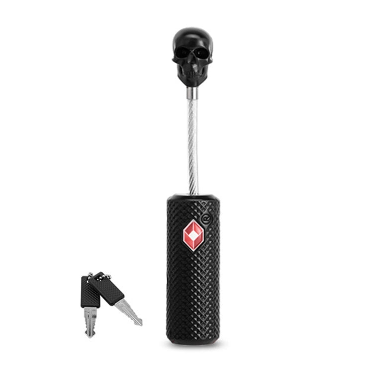 Customs Lock Wire Rope Padlock Skull Customs Code Lock(Black) by bashfashion