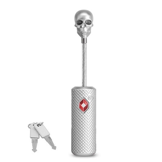 Customs Lock Wire Rope Padlock Skull Customs Code Lock(Silver) by bashfashion