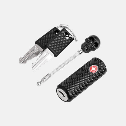 Customs Lock Wire Rope Padlock Skull Customs Code Lock(Silver) by bashfashion