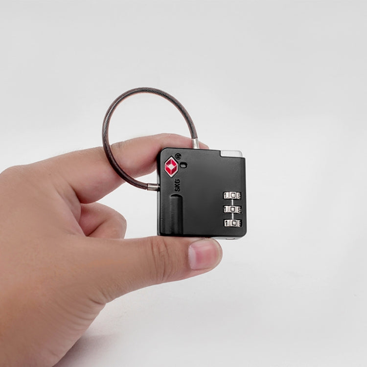 TSA Customs Combination Lock Anti-Theft Wire Padlock(Black) by bashfashion