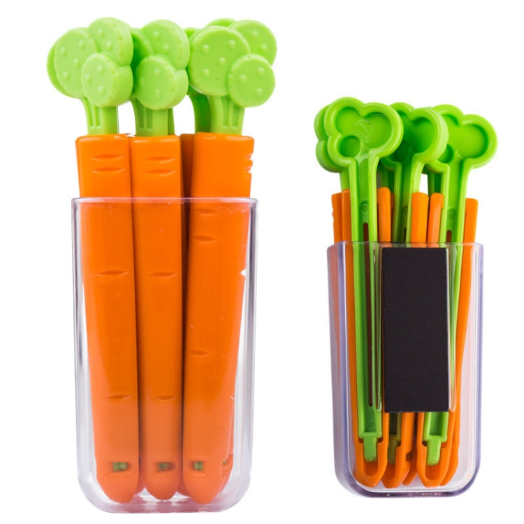5 Sets Carrot Sealing Clip Food Bag Sealing Clip With Magnet Box by bashfashion