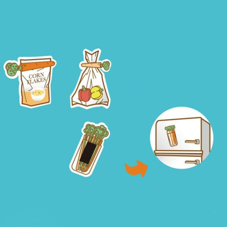 5 Sets Carrot Sealing Clip Food Bag Sealing Clip With Magnet Box by bashfashion