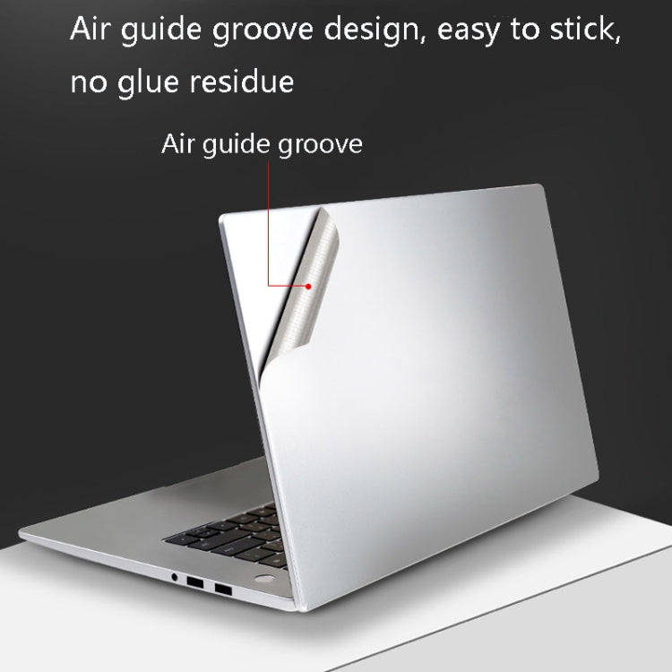 JRC 4 In 1 0.2mm Metal Texture Upper Cover Film + Bottom Cover Film + Full-Support Film + Touchpad Film Laptop Body Protective Film Sticker Set For Huawei MateBook D 15.6 inch (Silver) by JRC