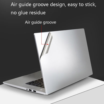 JRC 4 In 1 0.2mm Metal Texture Upper Cover Film + Bottom Cover Film + Full-Support Film + Touchpad Film Laptop Body Protective Film Sticker Set For Huawei MateBook D 15.6 inch (Silver) by JRC