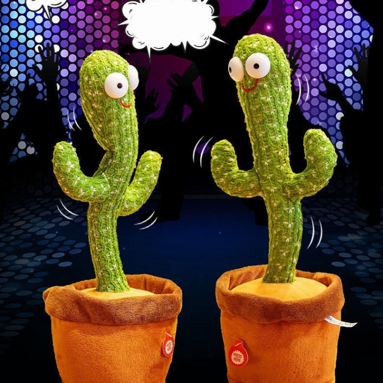 Electric Dancing Cactus Singing Holiday Gift Doll for Children with 120 English Songs by bashfashion