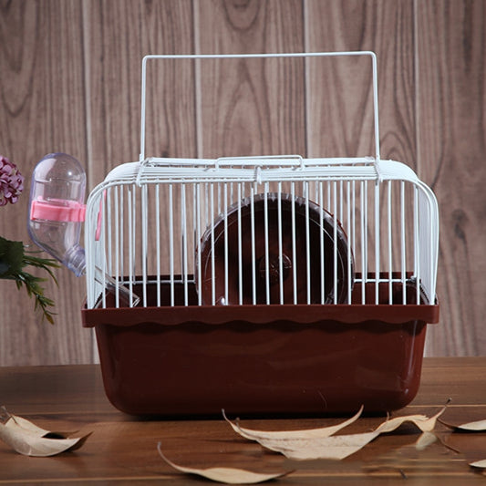Hamster Cage Portable Take-Out Cage Hamster Golden Bear Supplies(Brown) by bashfashion
