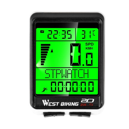 WEST BIKING Mountain Bike Wireless Code Meter Large-Screen Multifunctional Waterproof Speedometer by WEST BIKING