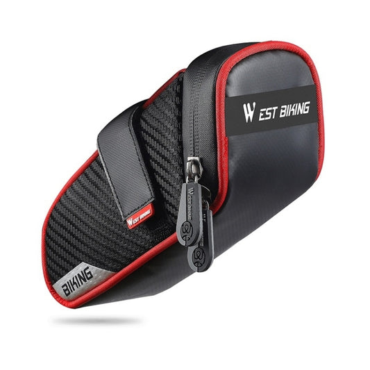 WEST BIKING Bicycle Waterproof Tail Bag Mountain Bike Riding Equipment Saddle Bag Large (Black Red) by WEST BIKING