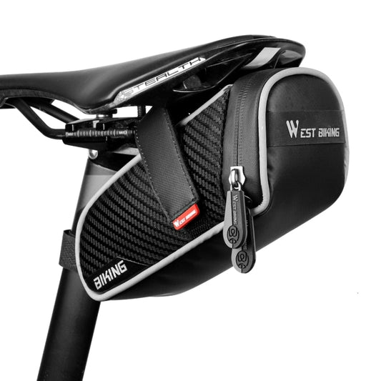 WEST BIKING Bicycle Waterproof Tail Bag Mountain Bike Riding Equipment Saddle Bag Large (Black Gray) by WEST BIKING