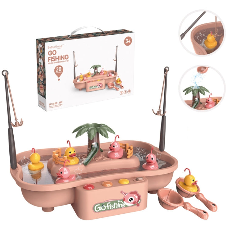 Play House Children Educational Electric Cycle Rotating Fishing Station Summer Water Game Toy Set, Colour: Pink 6 Ducks by bashfashion
