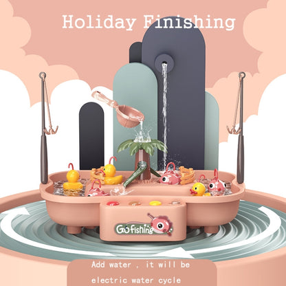 Play House Children Educational Electric Cycle Rotating Fishing Station Summer Water Game Toy Set, Colour: Pink 6 Ducks by bashfashion