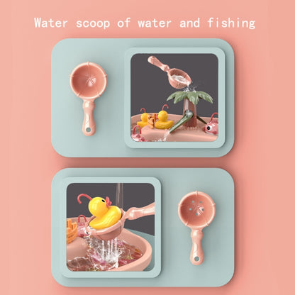 Play House Children Educational Electric Cycle Rotating Fishing Station Summer Water Game Toy Set, Colour: Pink 6 Ducks by bashfashion
