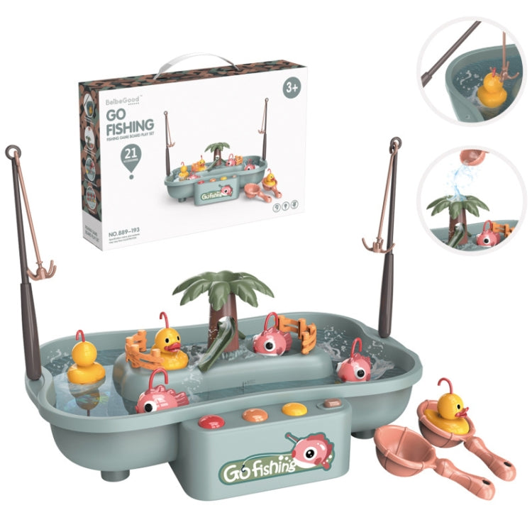 Play House Children Educational Electric Cycle Rotating Fishing Station Summer Water Game Toy Set, Colour: Green 3 Fish 3 Ducks by bashfashion