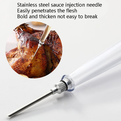 Silicone Turkey Seasoning Pump Barbecue Tool Dripping Seasoning Tube With Cleaning Brush(Green) by bashfashion