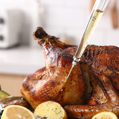 Silicone Turkey Seasoning Pump Barbecue Tool Dripping Seasoning Tube With Cleaning Brush(Green) by bashfashion