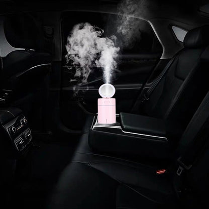 K005 Portable Hydrating LED Fill Light Makeup Mirror USB Mini Humidifier(Pink) by bashfashion