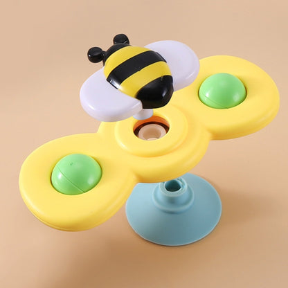 3 In 1 Fingertip Spinner Baby Rattle Three-Color Insect Sucker Turn And Turn Fun Baby Bath Toy by bashfashion