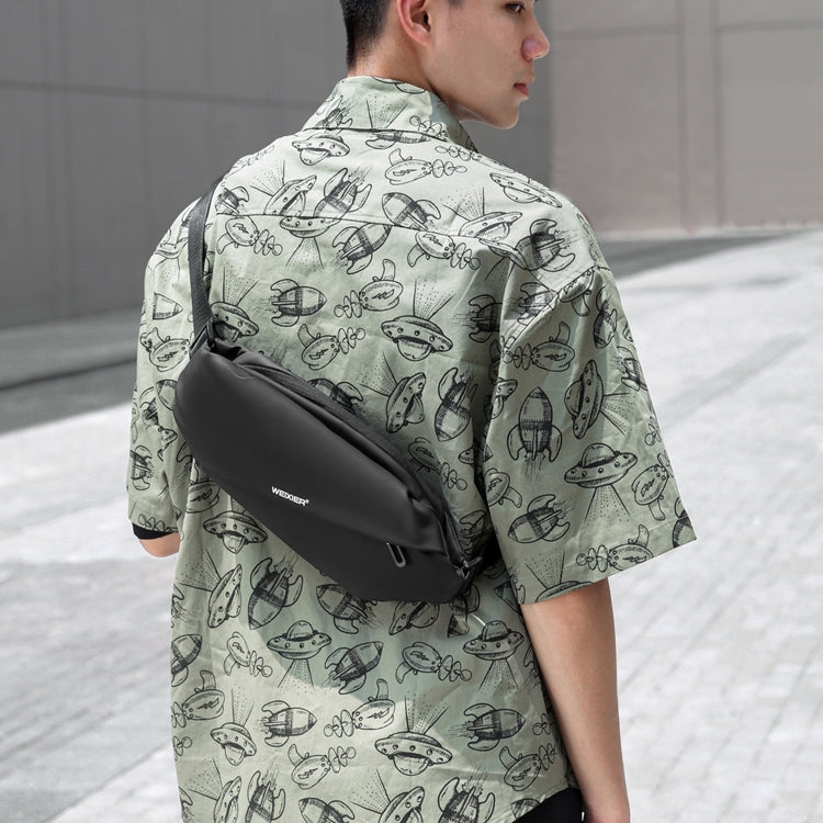 WEIXIER 8641 Men Running Waterproof Waist Bag Multifunctional Chest Bag Sports Leisure One-Shoulder Bag(Black) by WEIXIER