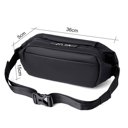 WEIXIER 8641 Men Running Waterproof Waist Bag Multifunctional Chest Bag Sports Leisure One-Shoulder Bag(Black) by WEIXIER