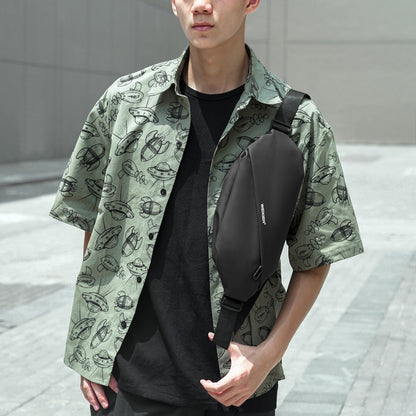 WEIXIER 8641 Men Running Waterproof Waist Bag Multifunctional Chest Bag Sports Leisure One-Shoulder Bag(Black) by WEIXIER