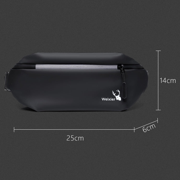 WEIXIER 9563 Men Outdoor Messenger Bag Multifunctional PU Large-Capacity Waist Bag(Gray) by WEIXIER