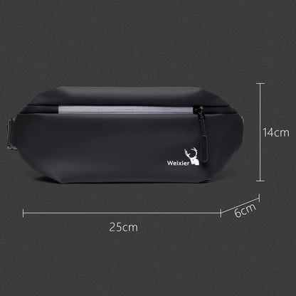 WEIXIER 9563 Men Outdoor Messenger Bag Multifunctional PU Large-Capacity Waist Bag(Gray) by WEIXIER