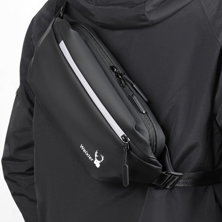 WEIXIER 9563 Men Outdoor Messenger Bag Multifunctional PU Large-Capacity Waist Bag(Gray) by WEIXIER