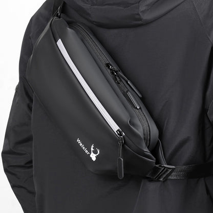 WEIXIER 9563 Men Outdoor Messenger Bag Multifunctional PU Large-Capacity Waist Bag(Gray) by WEIXIER