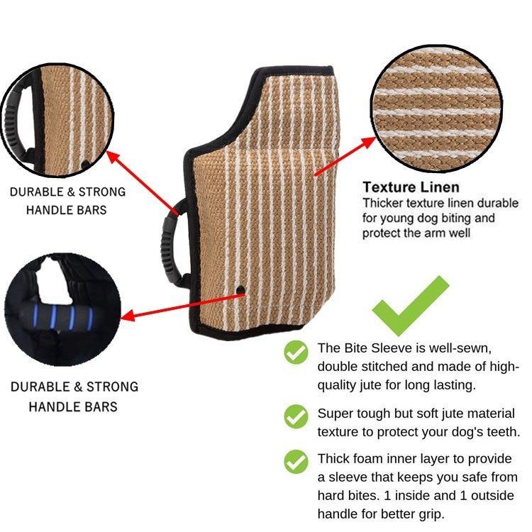 Dog Training Black-Edged Rough-Grained Jute Fluttering Sleeves Protector by bashfashion