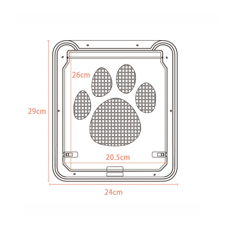 Pet Supplies Dog Paw Print Door Bite-Proof Small Dog Cat Screen Window Door Cat And Dog Door(Black) by bashfashion