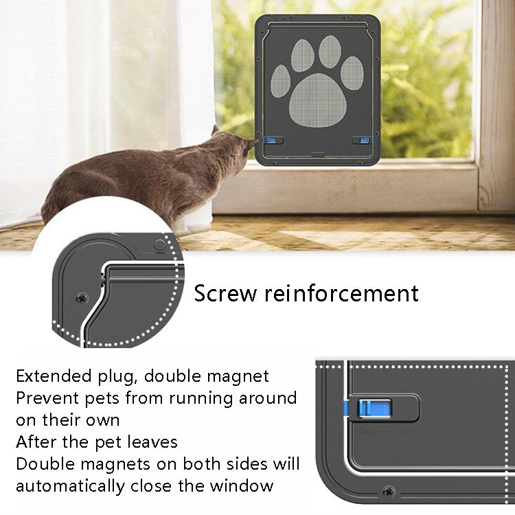 Pet Supplies Dog Paw Print Door Bite-Proof Small Dog Cat Screen Window Door Cat And Dog Door(Black) by bashfashion