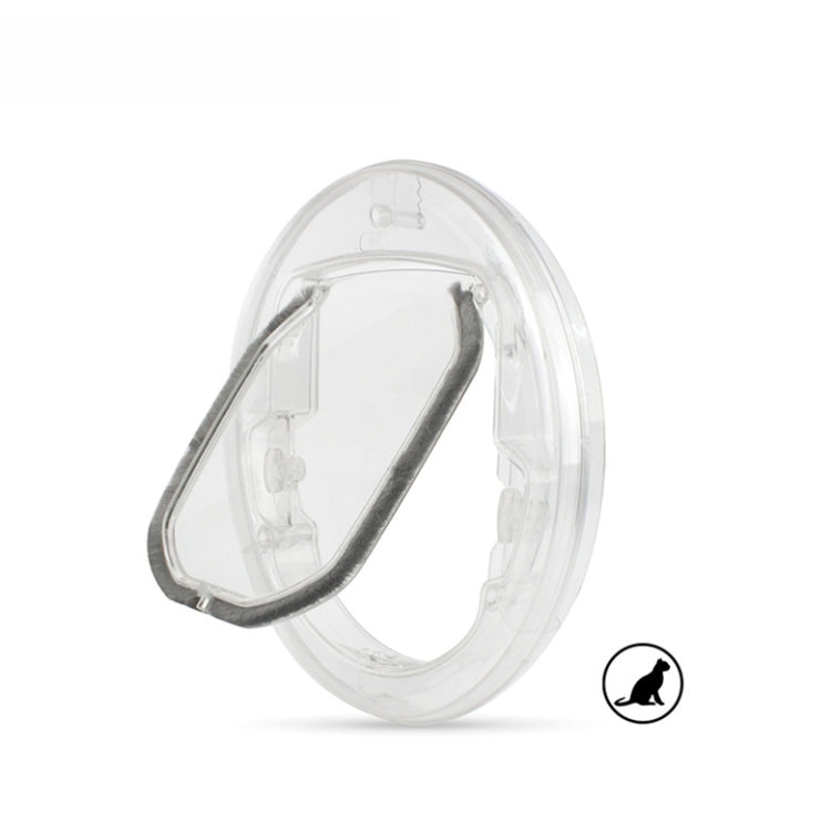 Pet Supplies PC Material Round Glass Door Cat Puppy Door Hole(Transparent) by bashfashion