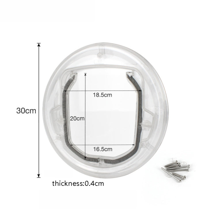Pet Supplies PC Material Round Glass Door Cat Puppy Door Hole(Transparent) by bashfashion