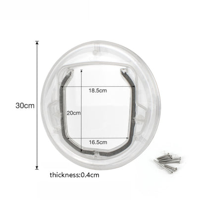Pet Supplies PC Material Round Glass Door Cat Puppy Door Hole(Transparent) by bashfashion