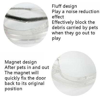 Pet Supplies PC Material Round Glass Door Cat Puppy Door Hole(Transparent) by bashfashion