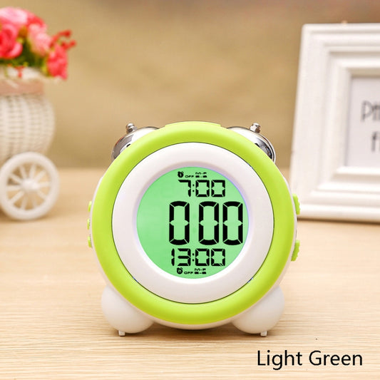 0705 Big Volume Simple Three-Dimensional LED Alarm Clock Mute Luminous Electronic Clock(Light Green) by bashfashion