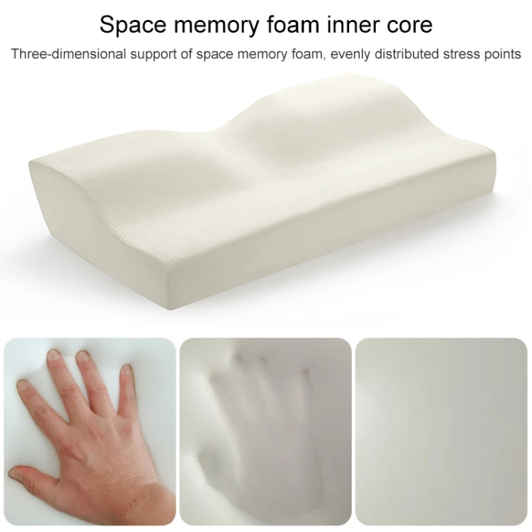 Butterfly Shape Memory Foam Snorked Pillow Slow Rebound Health Care Cervical Pillow, Dimensions: 50x30x10x6cm(Water Molecule White) by bashfashion