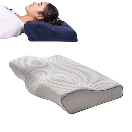 Butterfly Shape Memory Foam Snorked Pillow Slow Rebound Health Care Cervical Pillow, Dimensions: 50x30x10x6cm(Water Cube White) by bashfashion