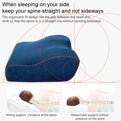 Butterfly Shape Memory Foam Snorked Pillow Slow Rebound Health Care Cervical Pillow, Dimensions: 50x30x10x6cm(Water Cube White) by bashfashion