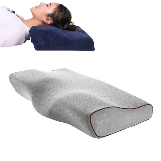 Butterfly Shape Memory Foam Snorked Pillow Slow Rebound Health Care Cervical Pillow, Dimensions: 62x34x12x6cm(Velvet Gray) by bashfashion