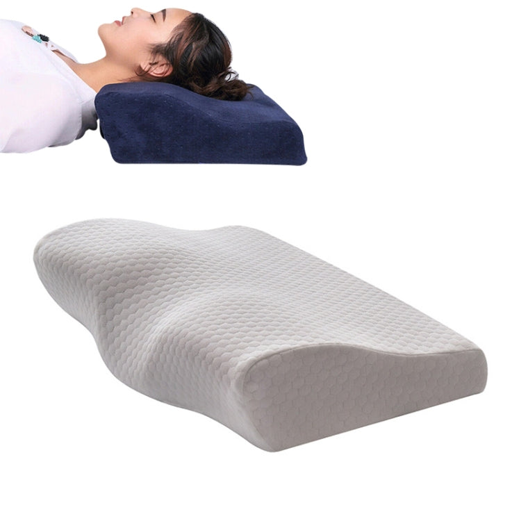 Butterfly Shape Memory Foam Snorked Pillow Slow Rebound Health Care Cervical Pillow, Dimensions: 62x34x12x6cm(Water Molecule White) by bashfashion