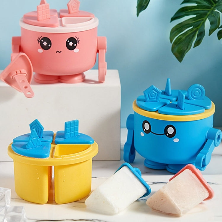 Children Cartoon Silicone Ice Tray Homemade Ice Cream Mold, Specification: Robot (Blue) by bashfashion