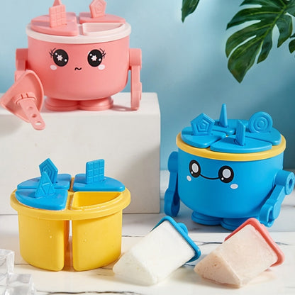 Children Cartoon Silicone Ice Tray Homemade Ice Cream Mold, Specification: Robot (Blue) by bashfashion