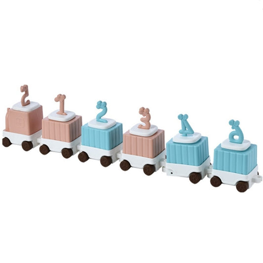2 PCS Children Cartoon Silicone Ice Tray Homemade Ice Cream Mold, Specification: Small Train by bashfashion