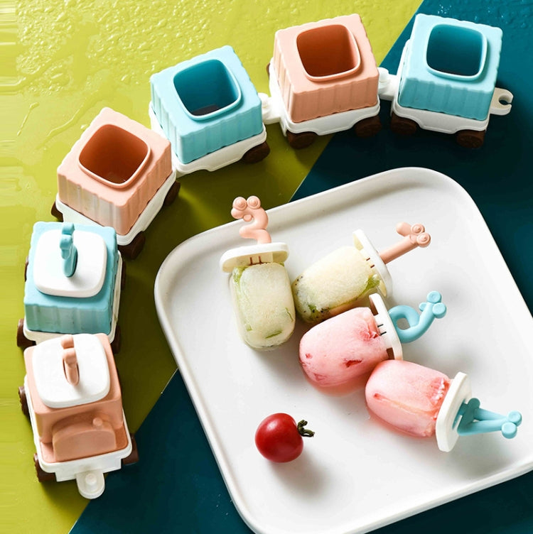 2 PCS Children Cartoon Silicone Ice Tray Homemade Ice Cream Mold, Specification: Small Train by bashfashion
